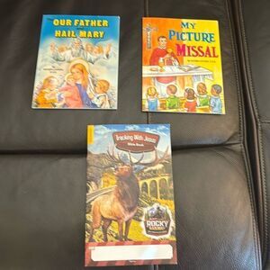 3 book bundle. 3 Religious Soft cover books. The Our Father and Hail Mary +​